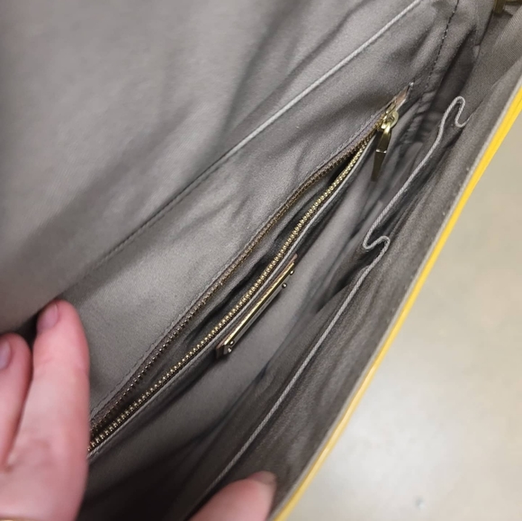 J Crew leather purse yellow art deco - Picture 4 of 4